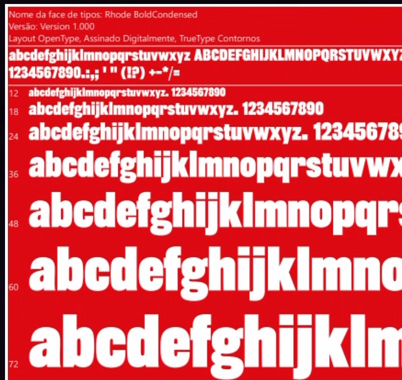 Folha da fonte Rhode Bold Condensed